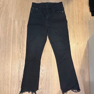 MOTHER The Hustler Cropped Frayed Hem Pants